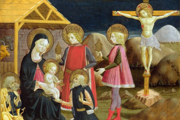 Benedetto Bonfigli: A királyok imádása és Krisztus a kereszten